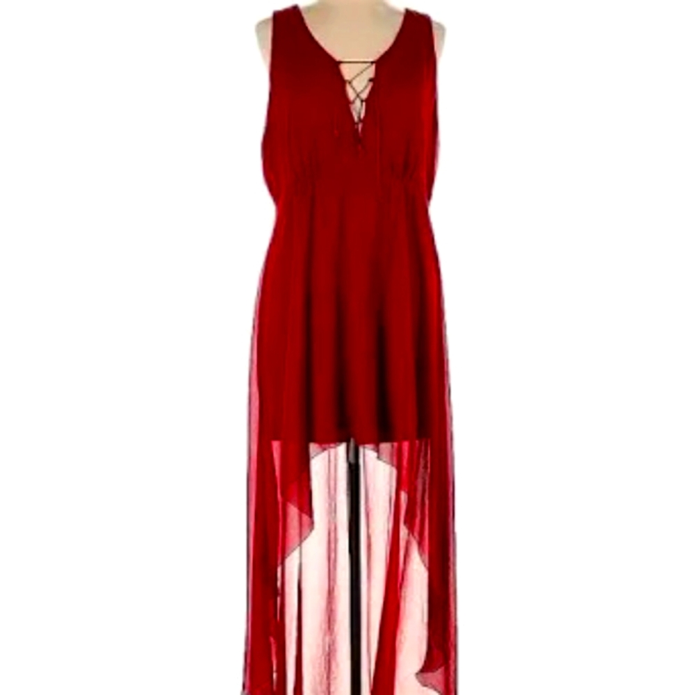 Express Cocktail Dress Hi Low train tie front
